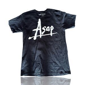 A$AP Rocky Men's Black Graphic T-Shirt Size L Streetwear Music Tee
